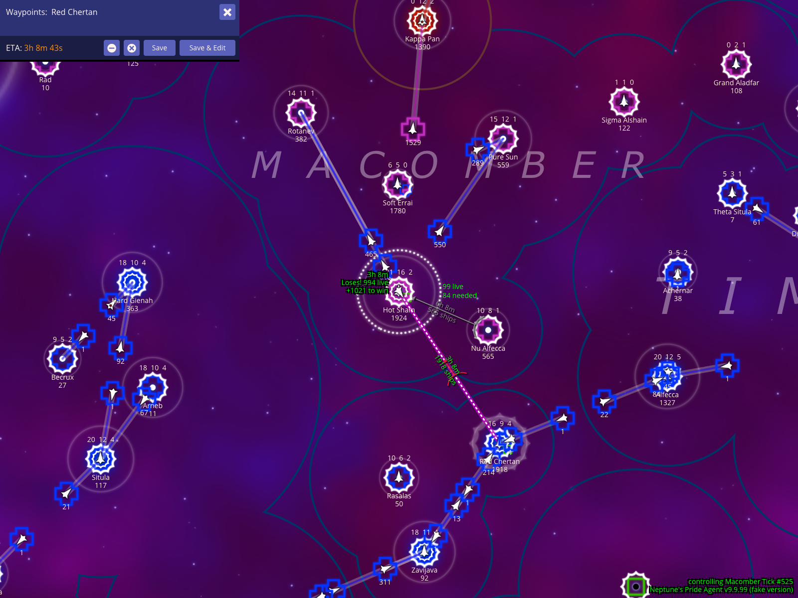 Create a fake enemy fleet from the selected frontline star